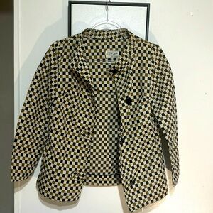Vintage black and tan checkered blazer